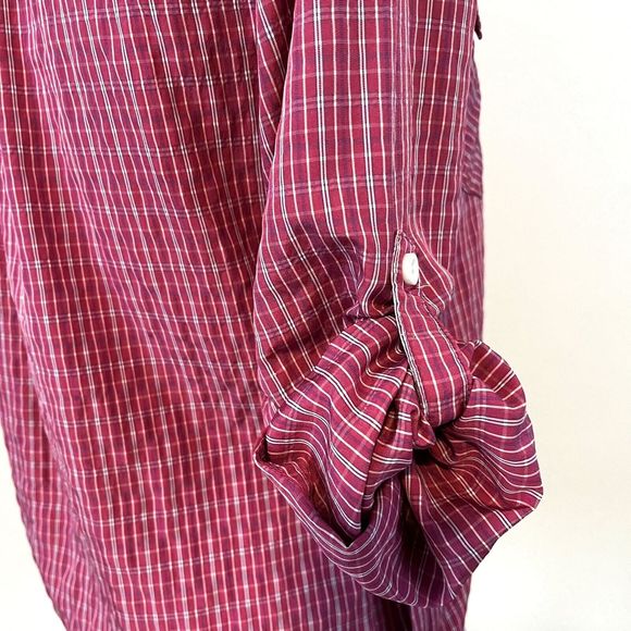 Eddie Bauer Womens Long Sleeve Button Front Top size SP Pink White Pinstriped - Picture 5 of 10